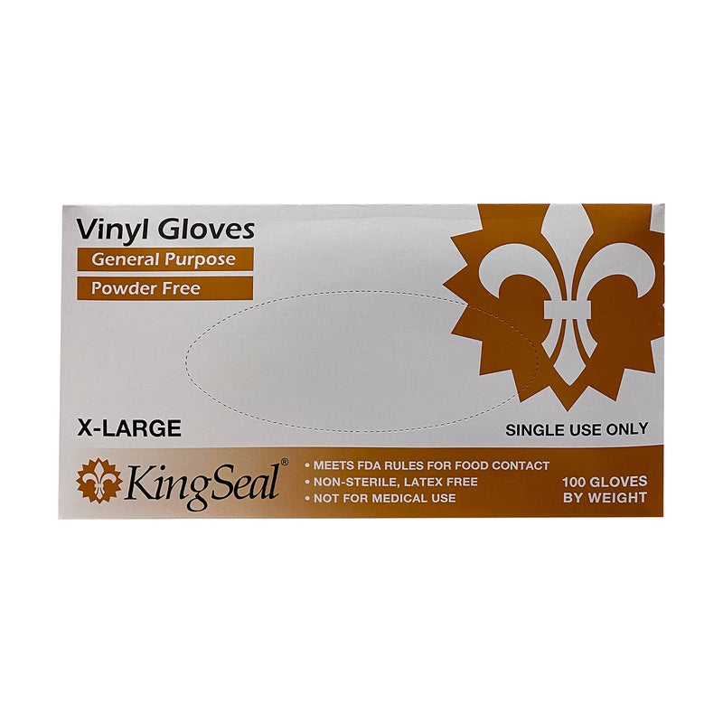 KingSeal X-LARGE, Vinyl General Purpose Disposable Gloves, Powder-Free, 4 mil, Clear - 4 boxes of 100 Gloves by Weight (400 Count) - Image 3